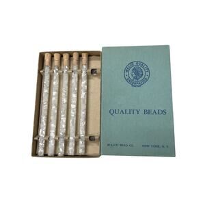 Vintage Walco Quality Beads 11 Bottles White Crystal Beads W Box Jewelry Making